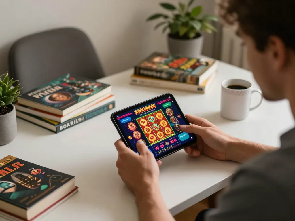 Player using F8BET mobile app for betting in a cozy home gaming setup.