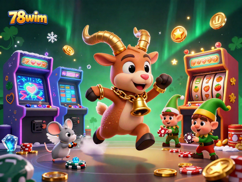 Experience the festive chaos of 78wim's holiday-horror casino with Krampus and mischievous gremlins.