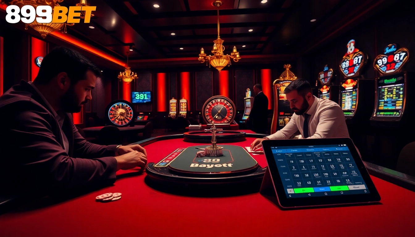 Engaging gamblers with thrilling gameplay at 89BET casino tables with vibrant atmosphere.