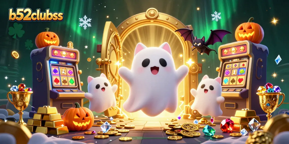 Spin reels and win big with b52clubss, as playful ghost cat and friends haunt the casino!