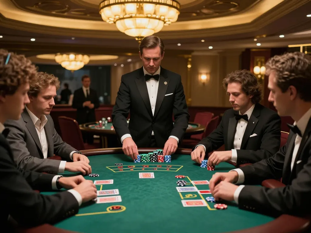 Engaged players strategizing at a blackjack table, showcasing S666 casino dynamics and excitement