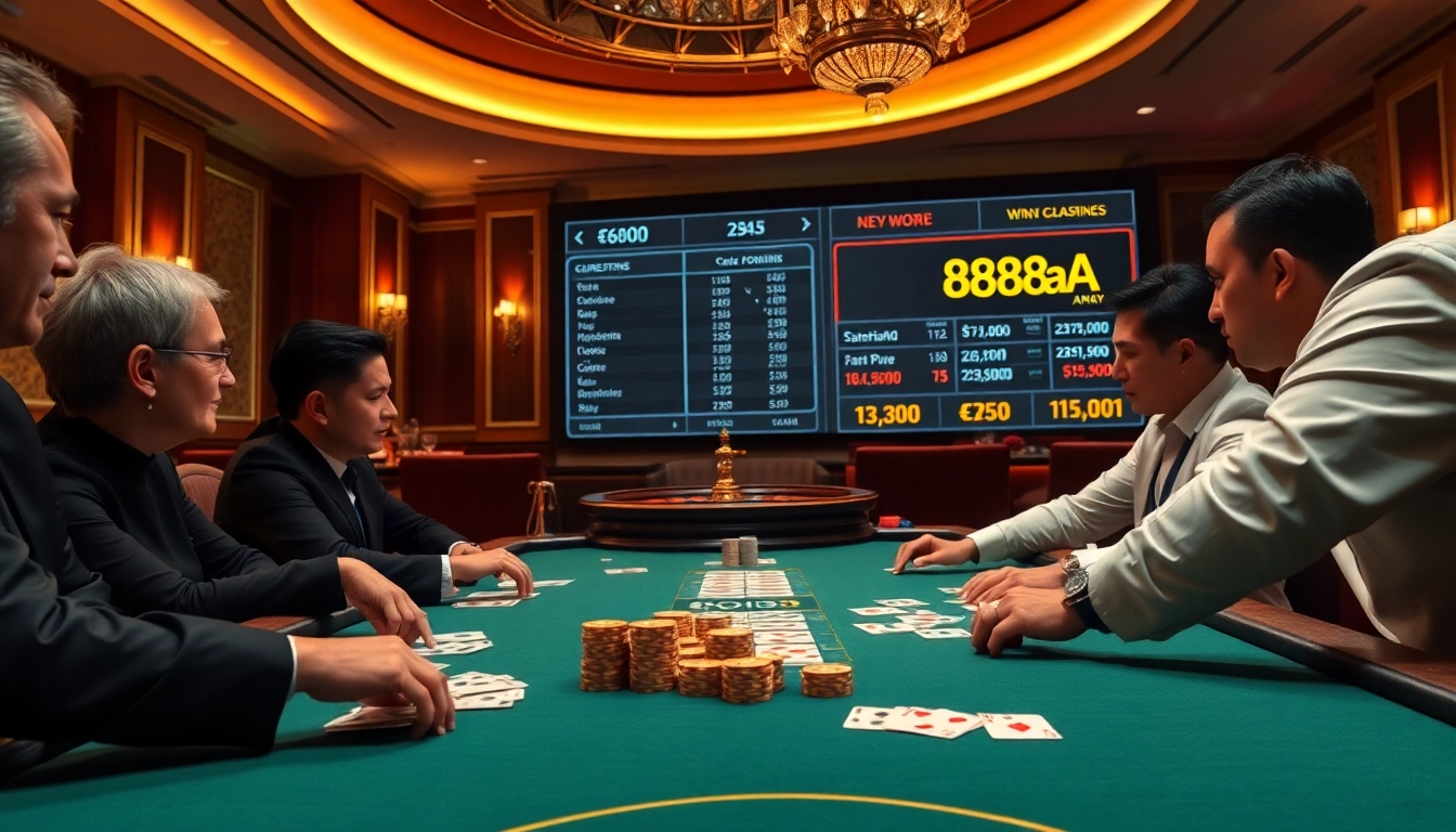 Exciting poker game scene featuring 88aa casino elements, luxury chips, and vibrant cards.