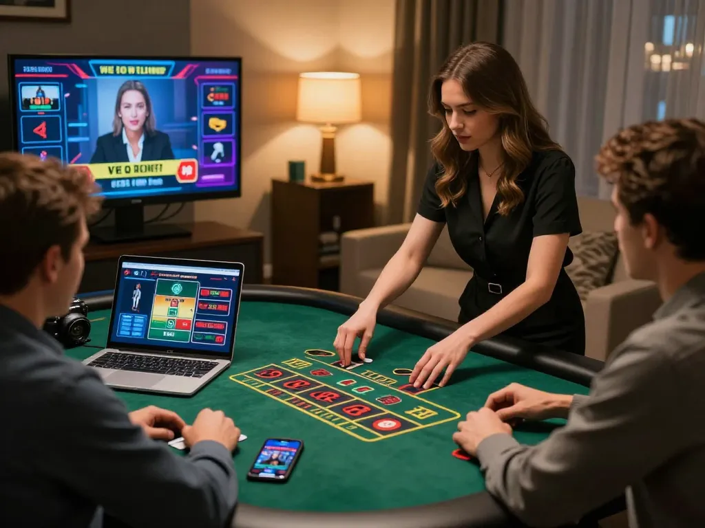 Players engage with nhà cái dola789 in a dynamic online blackjack game with a live dealer.