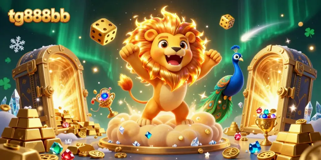 Experience the excitement of tg888bb with a vibrant 3D casino illustration showcasing a magical gaming atmosphere.