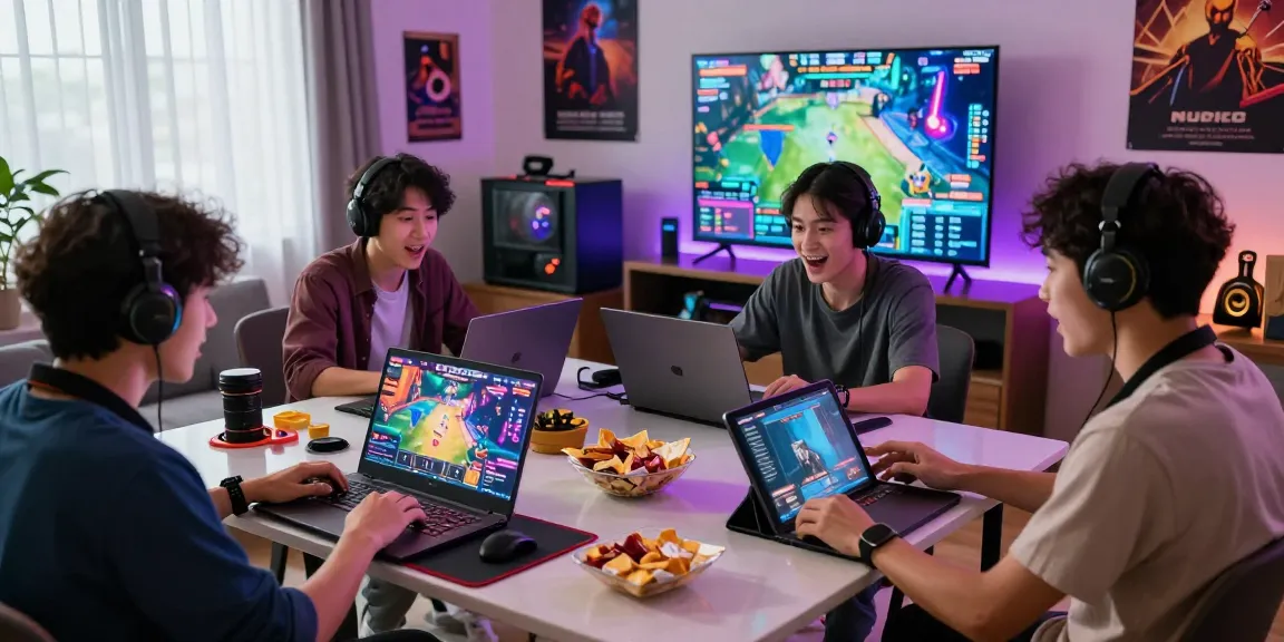Exciting game đổi thưởng scene with players in a vibrant living room having fun with online games.