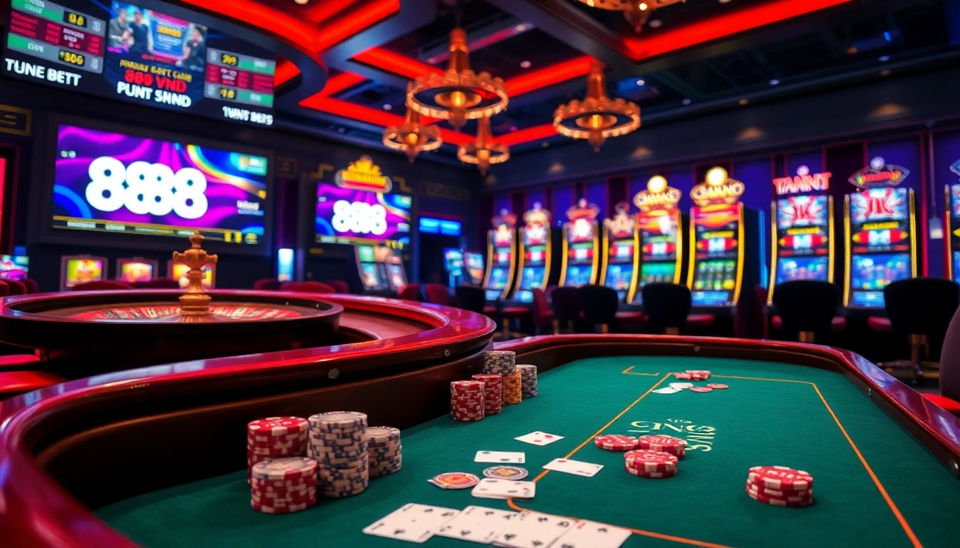 Players enjoying high-stakes poker and vibrant games at 888VND online casino.
