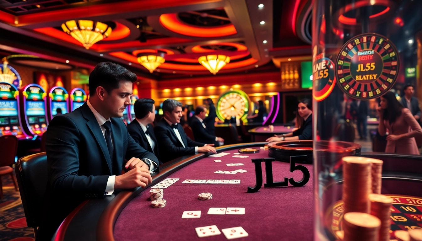 Experience the thrill of gambling with jl55 themed poker action at a luxurious casino.