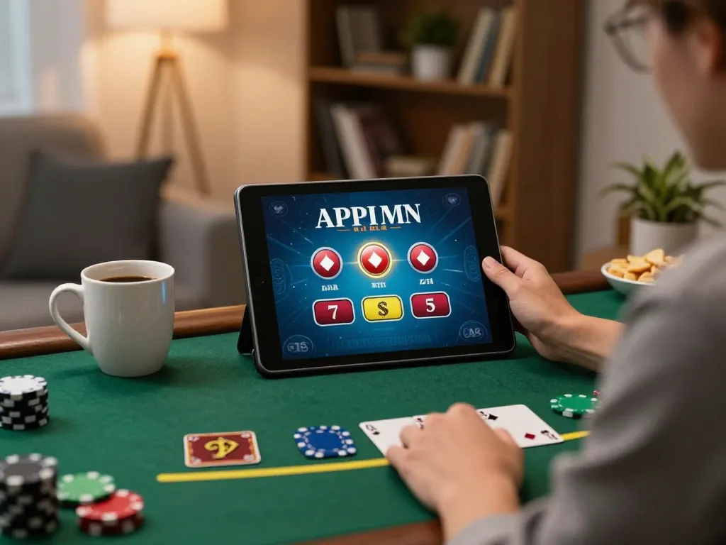 TV88 user enjoying live dealer blackjack at home, highlighting engaging online gaming experience.