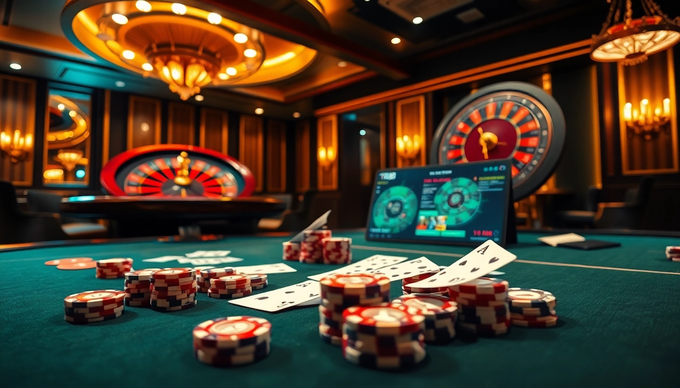Experience the excitement of TR88 with a luxury casino scene featuring poker and roulette.