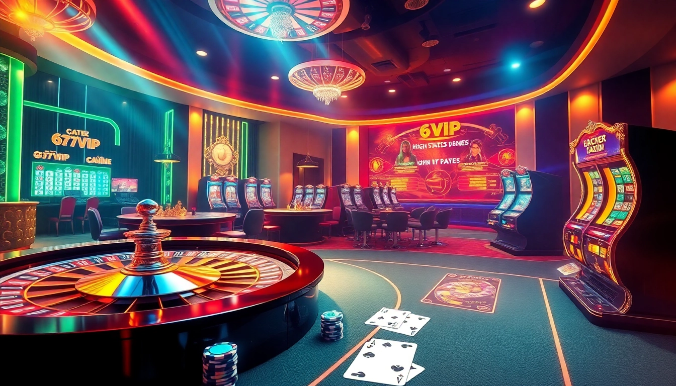 Players engaging in thrilling online games at 678VIP casino, showcasing chips, cards, and thrilling bets.