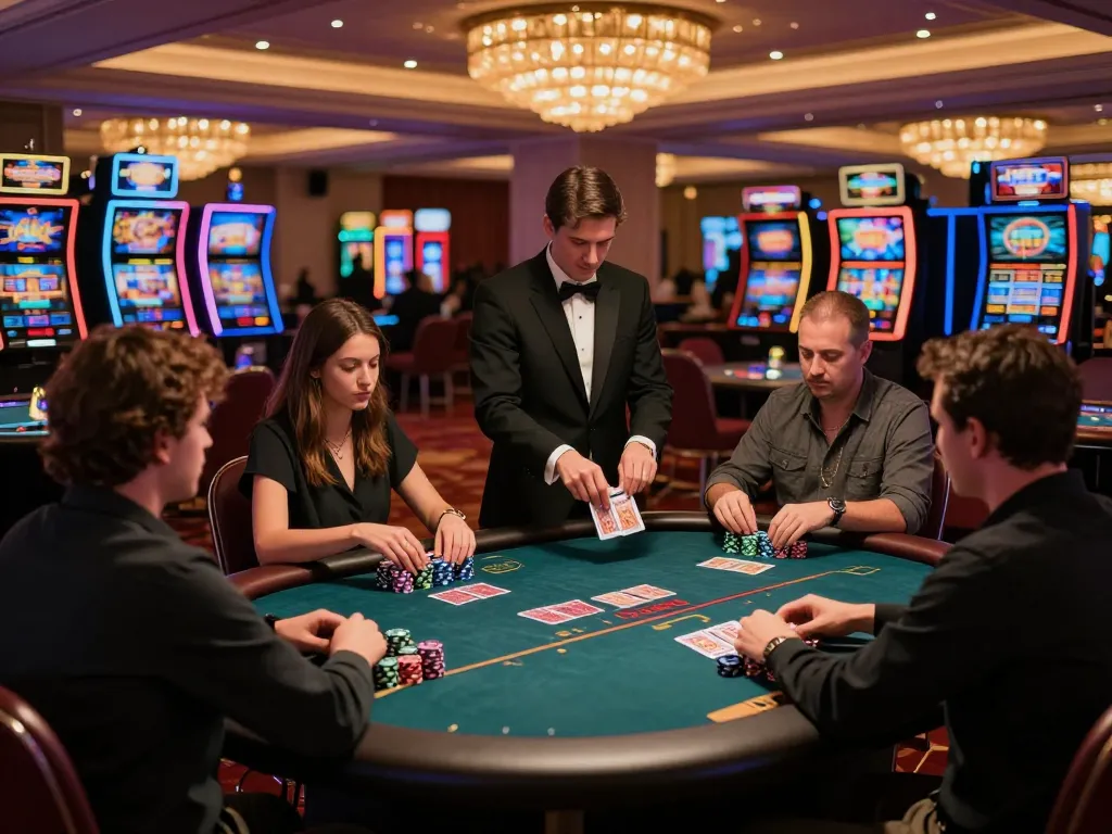 Experience dynamic poker gameplay at WIN33 casino with engaged players and dealer action.