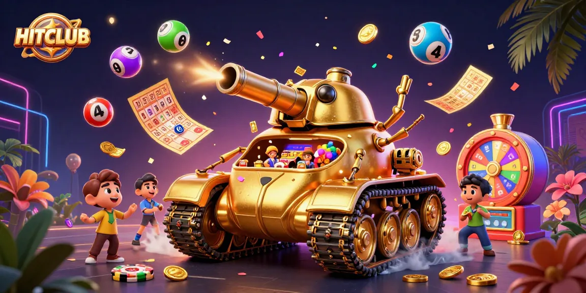 Engage with HITCLUB's exhilarating casino experience in a vibrant, dynamic 3D illustration.