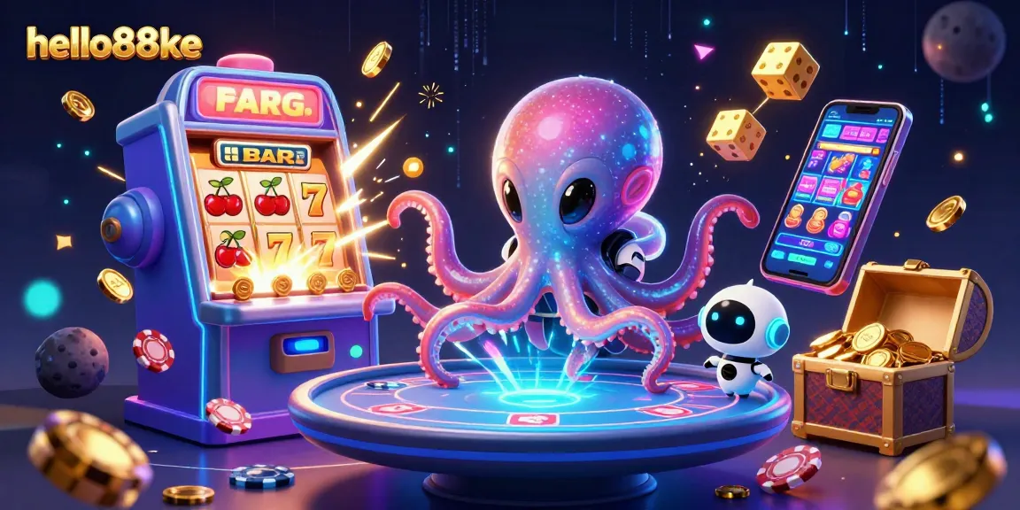 Experience thrilling gaming action at hello88ke featuring a vibrant alien octopus and high-stakes casino elements.