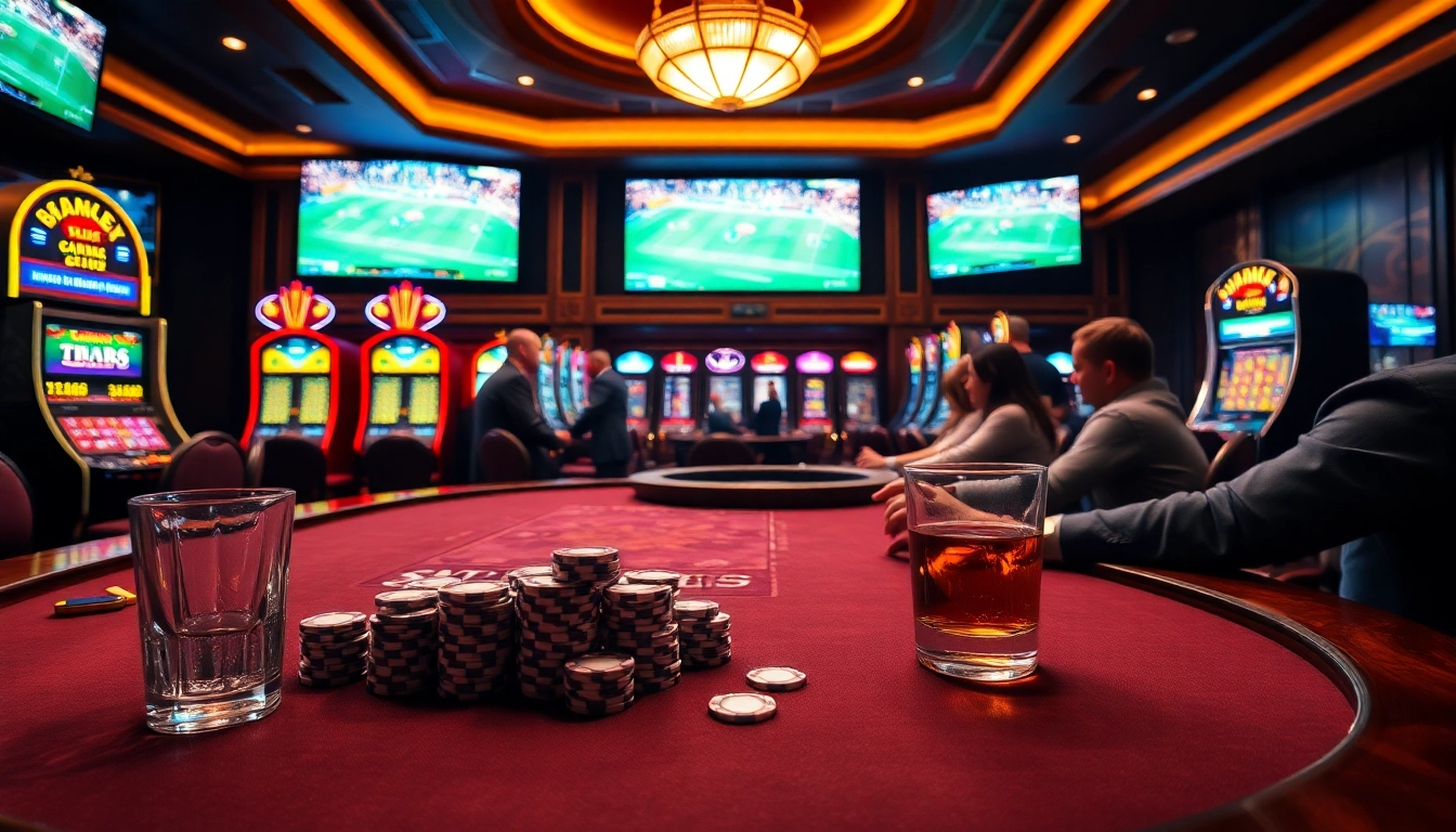 Engage in bóng đá lương sơn at a vibrant casino, combining exciting poker plays with live sports betting.