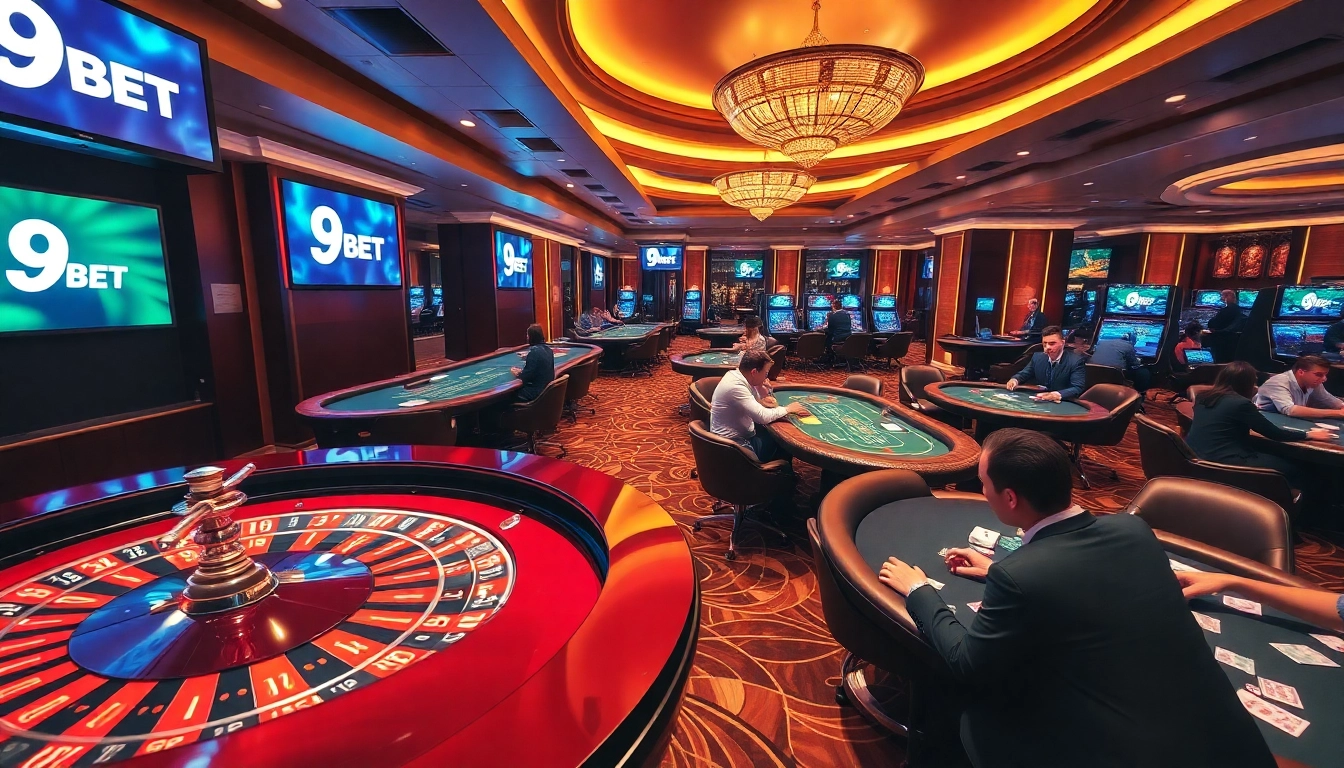 Engage in thrilling gameplay at 9BET Casino with vibrant tables and exciting betting action.