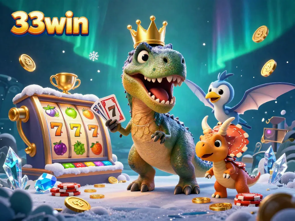 Experience thrilling gameplay with 33win in this vibrant casino illustration featuring dynamic characters.