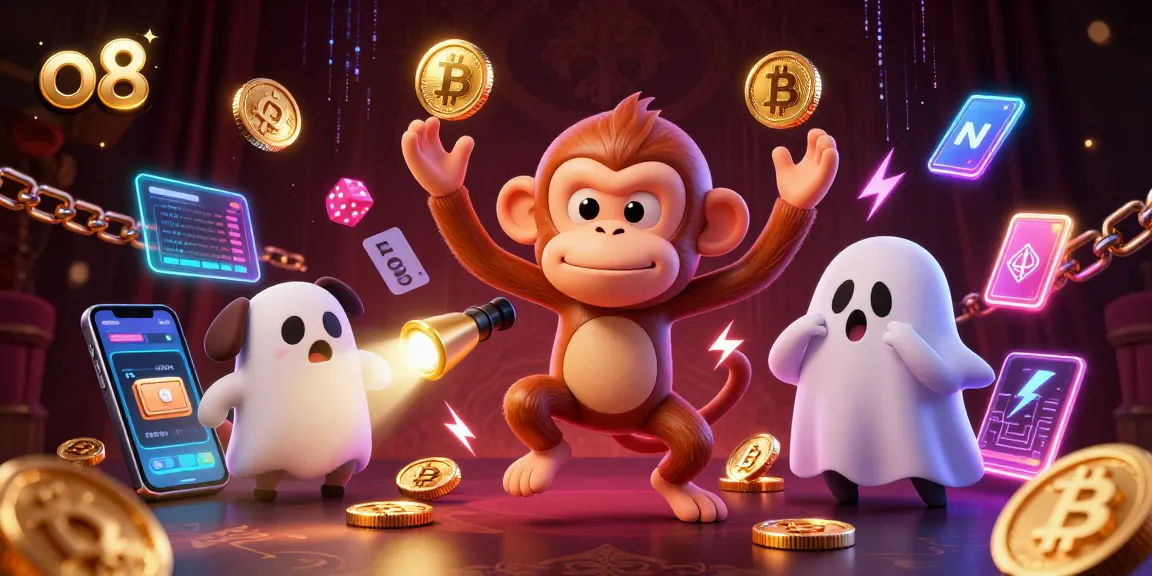 Experience thrilling action with o8 as the mischievous monkey juggles fortune in a casino.