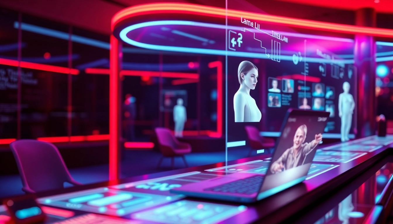 Experience the allure and excitement of the best nsfw ai platforms, showcasing engaging character interactions in a futuristic digital environment.