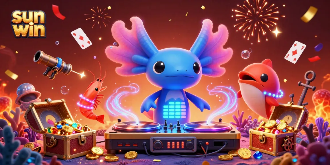 Experience winning with sun win's vibrant underwater casino adventure featuring lively characters.