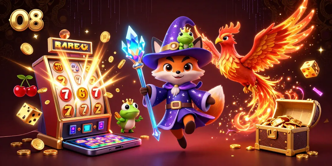 Experience thrilling jackpots with O8's vibrant casino games, featuring dynamic slot machine action.