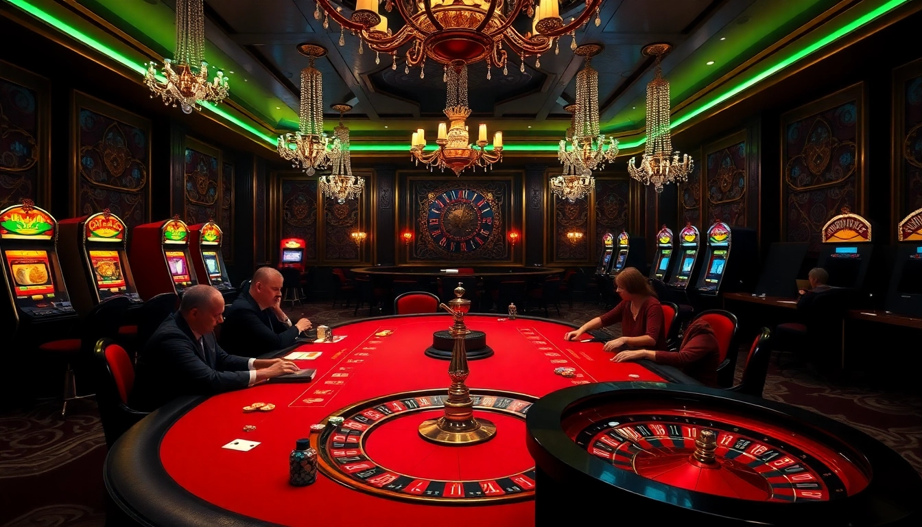 The hidden wiki reveals gambling secrets amidst a glamorous casino scene, showcasing poker chips and cards.