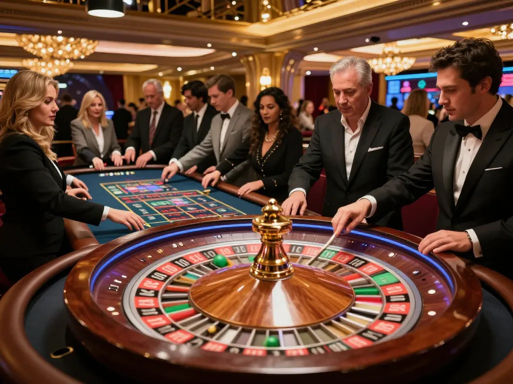Players enjoying exciting roulette action at TR88 casino, highlighting a thrilling gaming atmosphere.