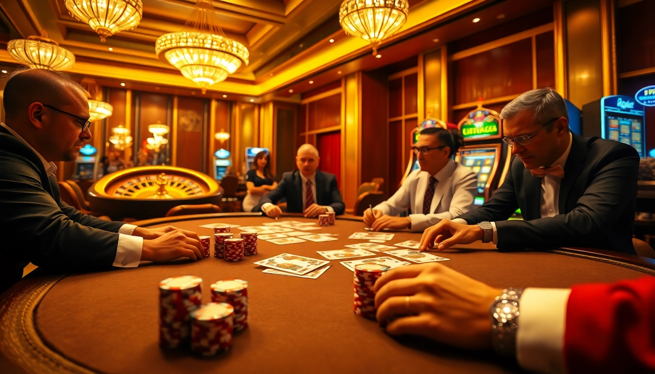 Experience high-stakes action at https://8xx.golf/, where players engage in intense poker games surrounded by casino excitement.