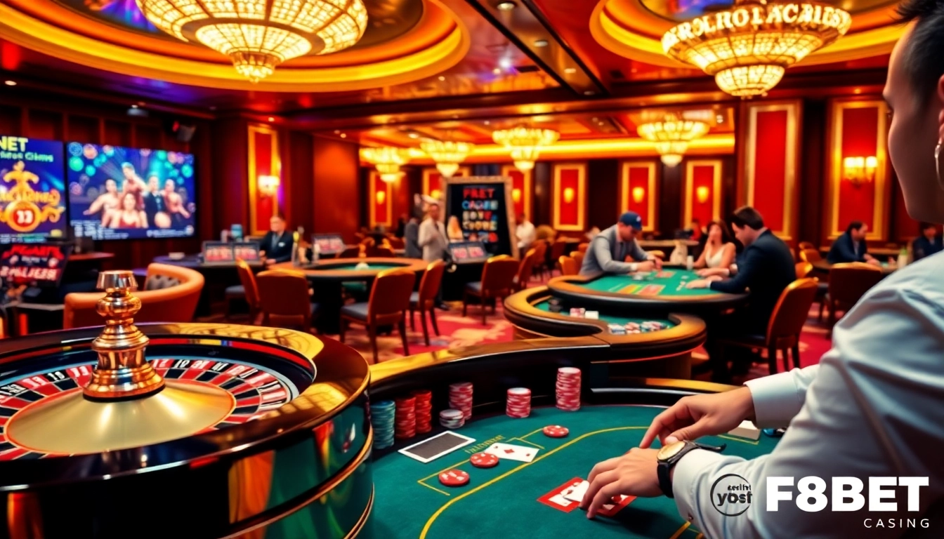 Experience the thrill of online gambling with F8BET's casino action and vibrant gaming atmosphere.