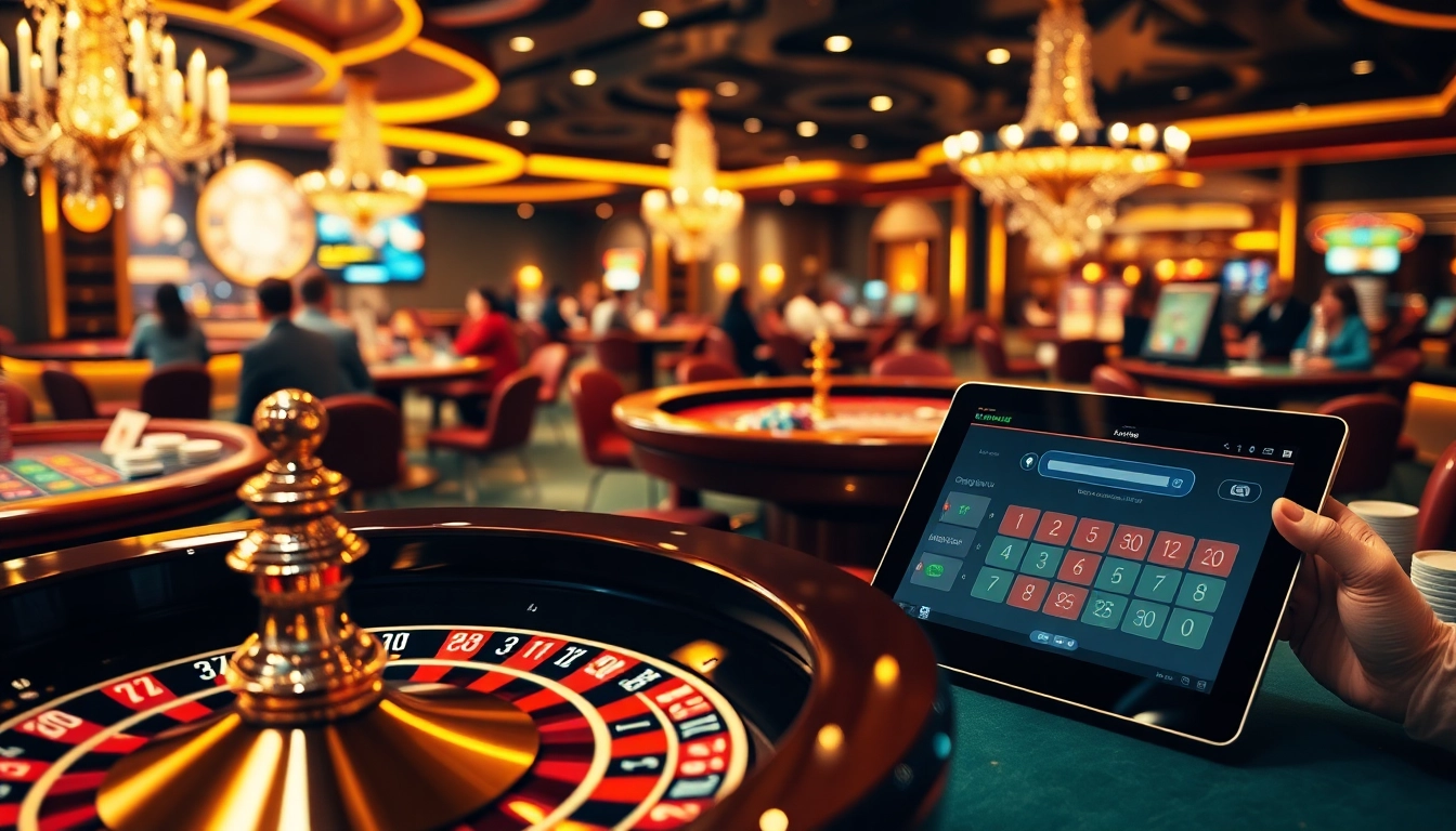 Experience the excitement at c168okvip1.com, featuring vibrant casino gaming tables and roulette wheels.