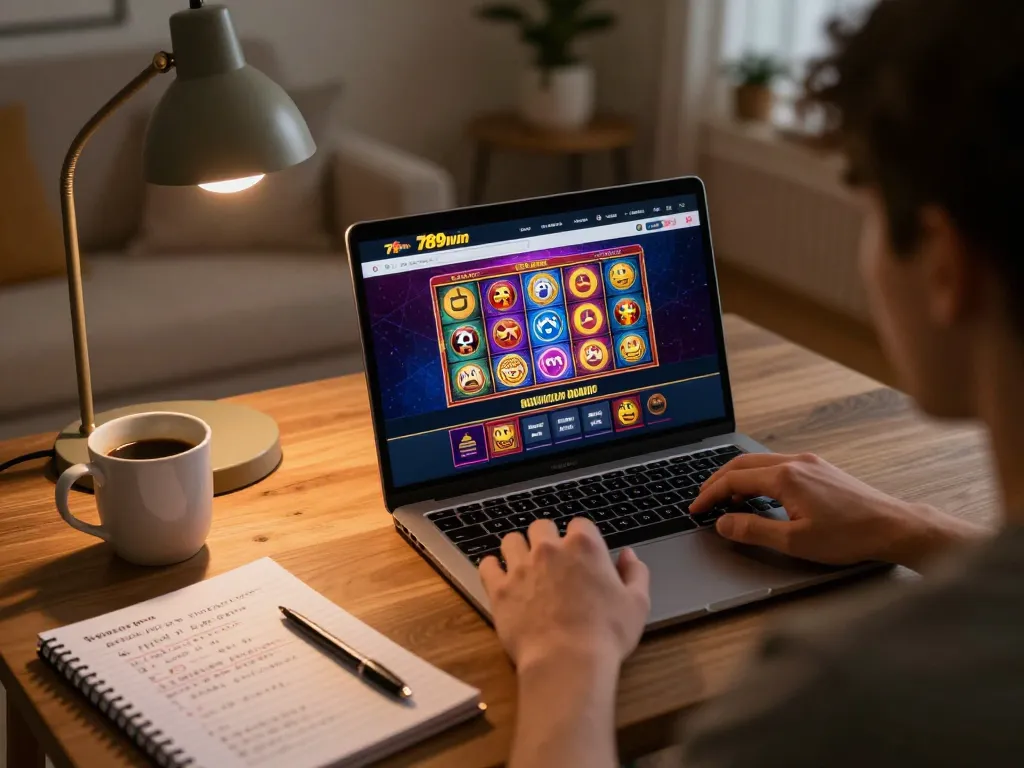Enjoying an exciting online game at 789win in a cozy home setting while planning betting strategies