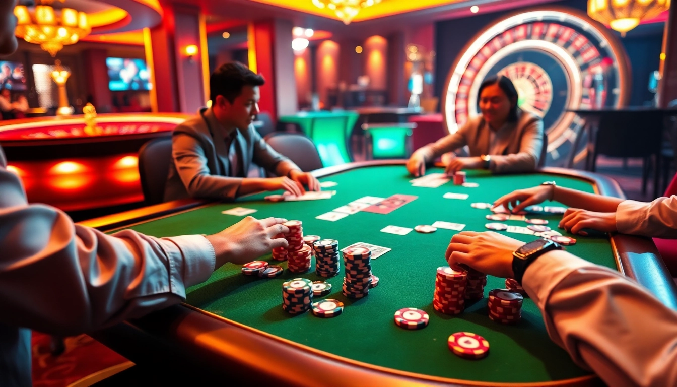 Experience bóng đá lương sơn through a thrilling casino scene with soccer-themed poker and vibrant action.