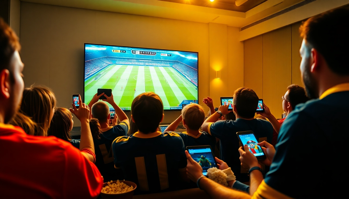 Socolive sports streaming interface showing live football action with enthusiastic fans.