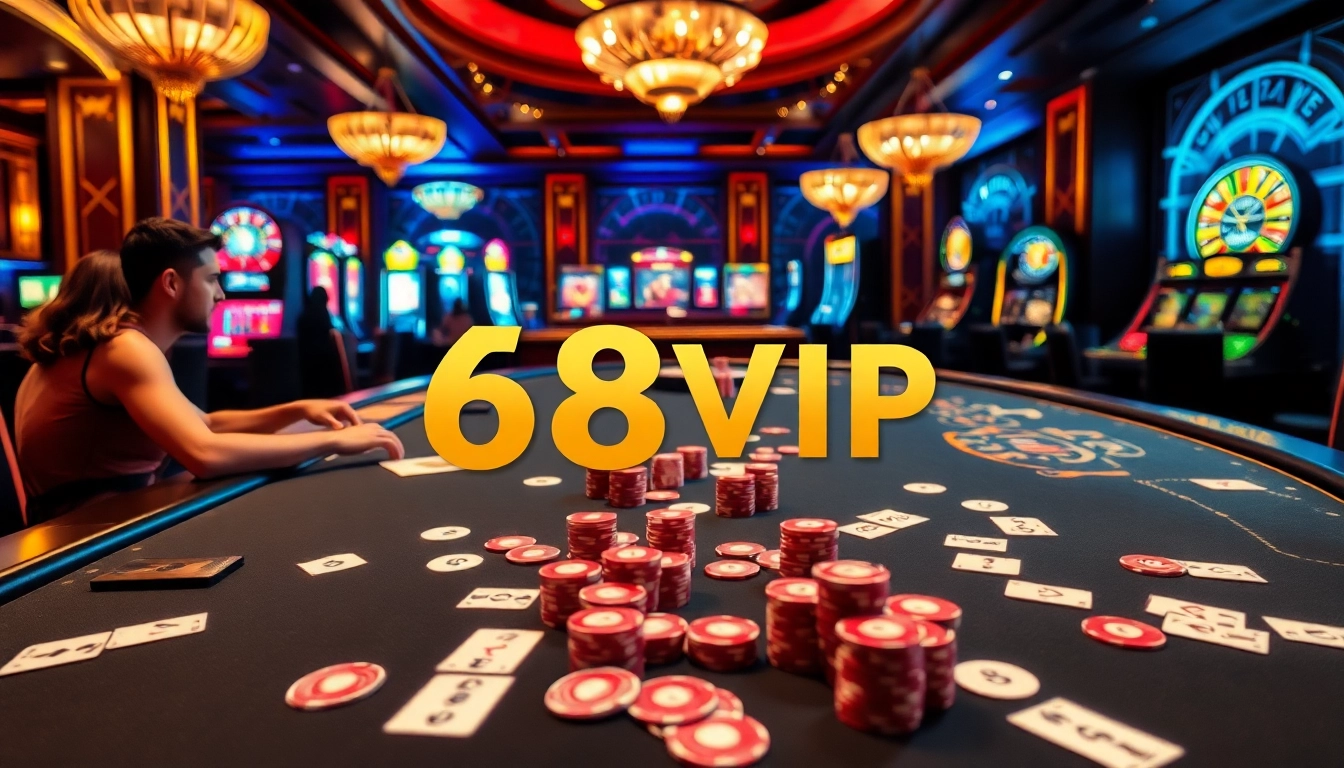 Players at a casino table enjoying their time with the 68VIP gaming experience.