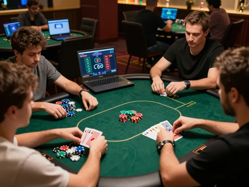 Players engaging in a thrilling online poker game on rikvip, showcasing strategic gameplay and camaraderie.