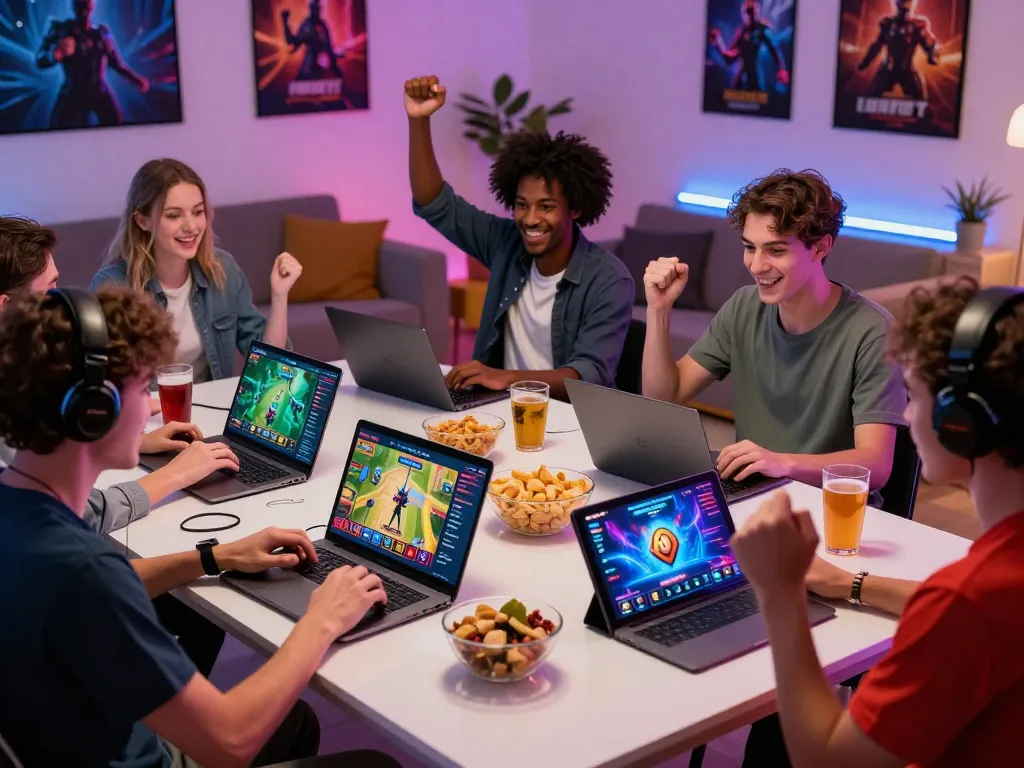 Exciting online gaming experience at GO8 CHÍNH THỨC with players celebrating wins.