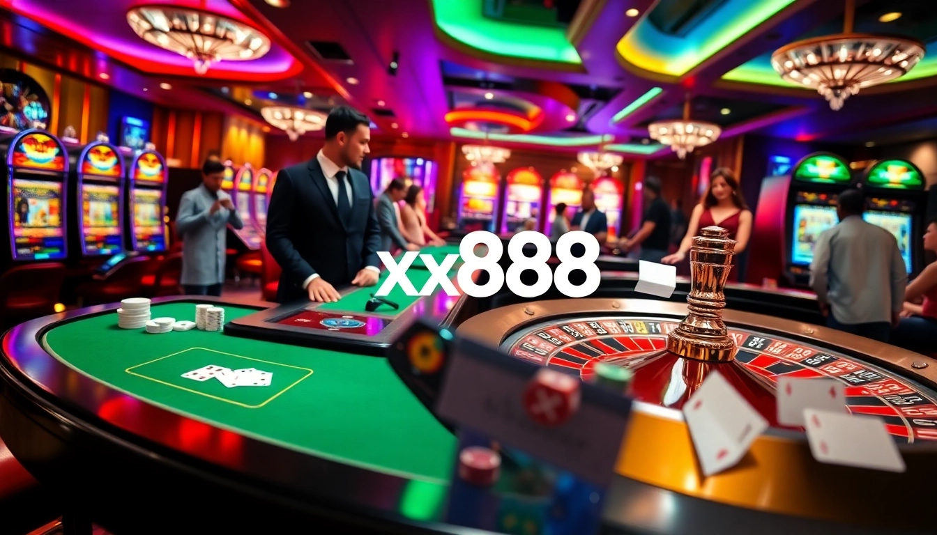 Experience the excitement of https://xx88.boats/ with players at a vibrant casino table.