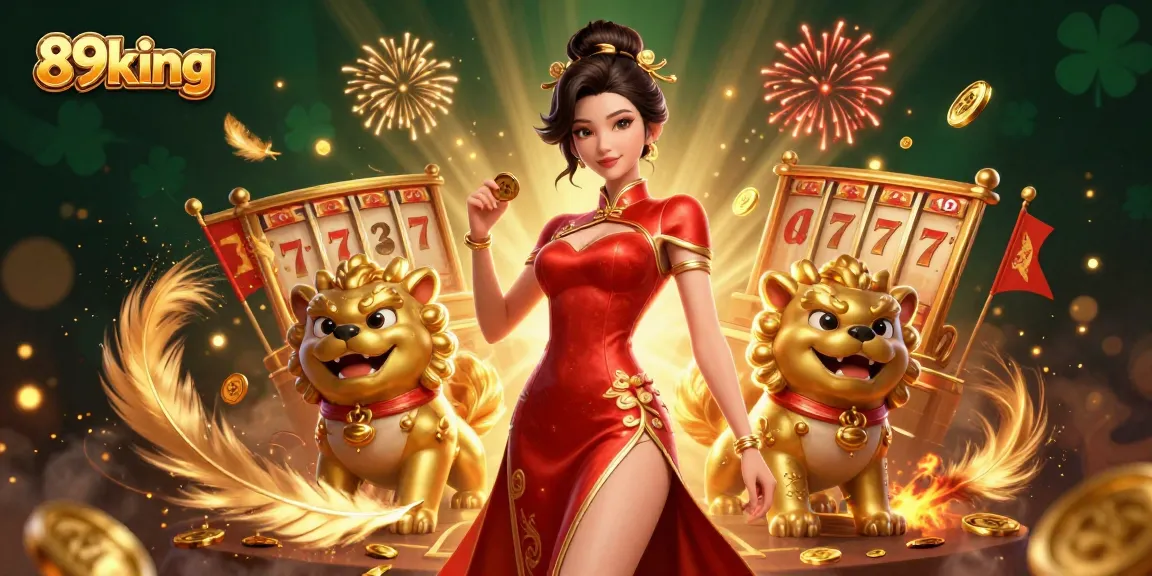 Experience the thrill of 89king through a vibrant 3D illustration featuring a glamorous character and captivating game elements.