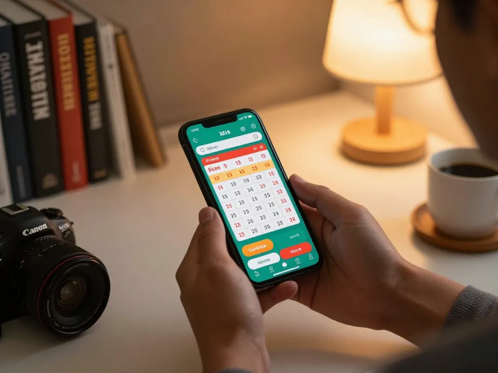 Engaging in lô đề online betting using a smartphone in a cozy home environment.