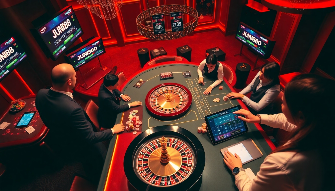 Experience premier gambling at Jun88.now with professional dealers and vibrant casino tables.