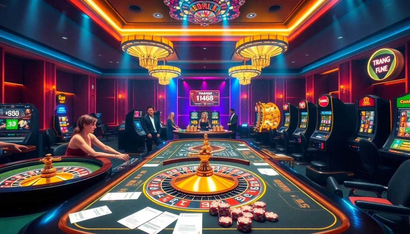 Engaging gambling experience on trang chủ tk88 with vibrant casino elements and players.