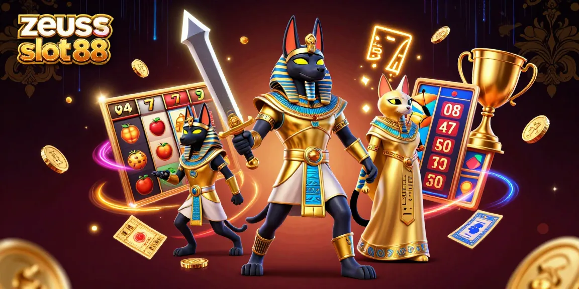 Engage in zeus slot 88 with thrilling reels and vibrant symbols in a dynamic casino setting.