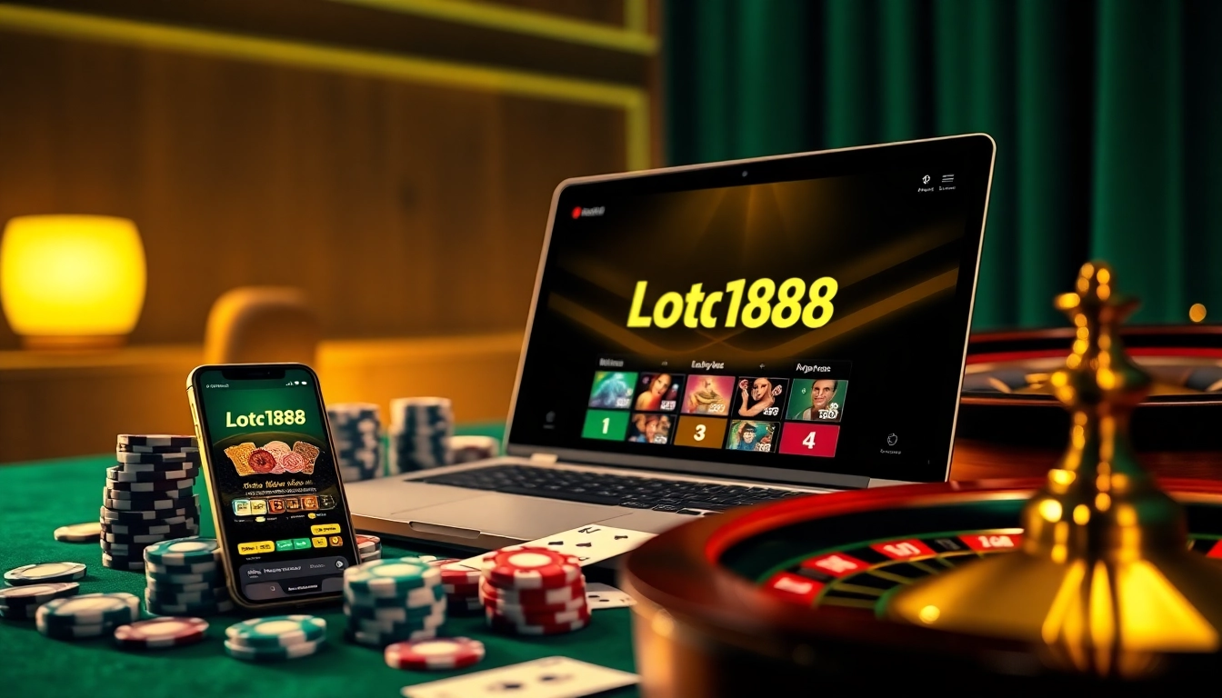 Loto188 gambling experience showcasing a modern interface with casino elements.