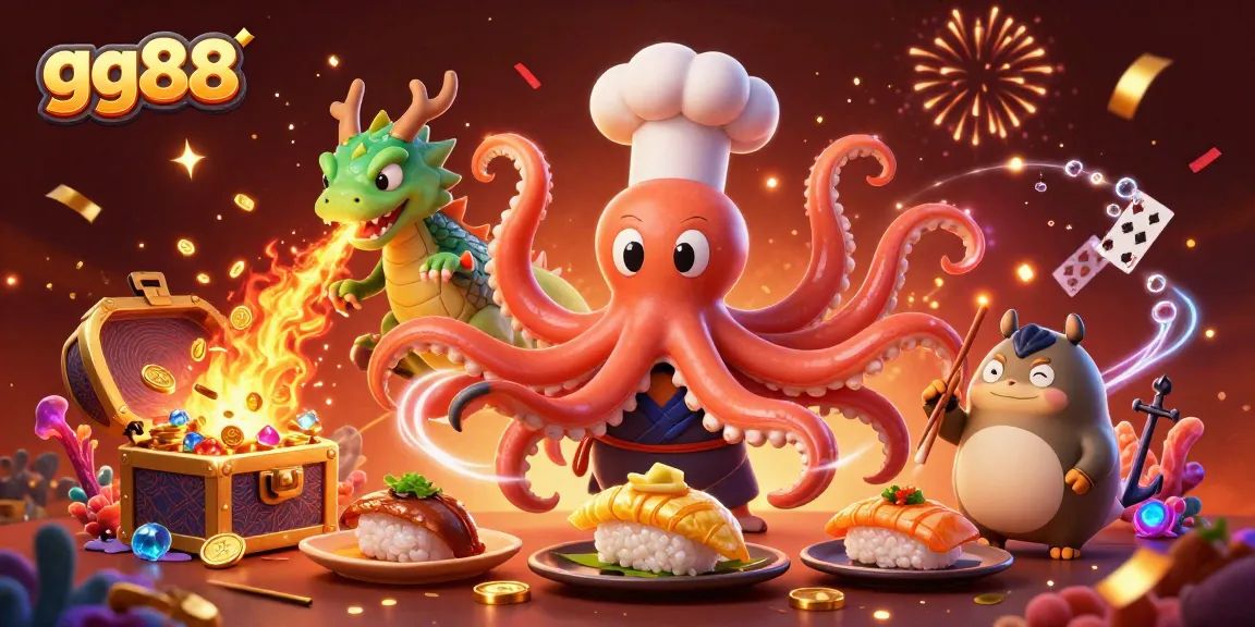 Win big at gg88 with engaging characters and vibrant casino-themed elements in a dynamic 3D scene.
