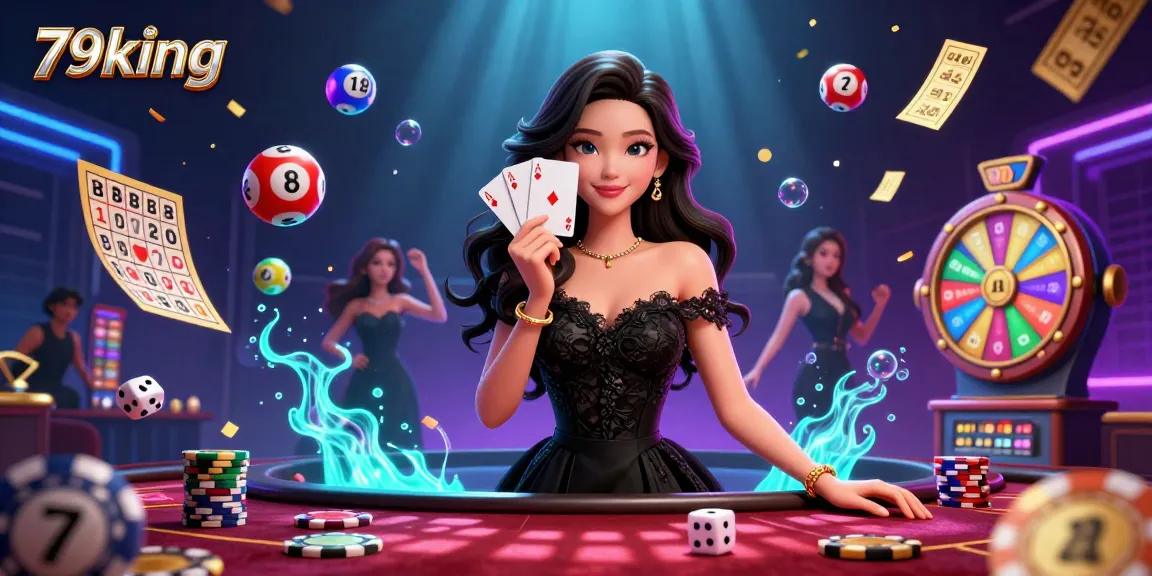 Experience the vibrant world of 79king with this stunning casino illustration showcasing captivating games.