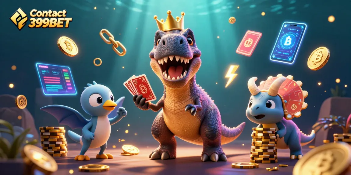 Contact 399BET for fast support while a T-Rex shuffles cards and a triceratops stacks chips.