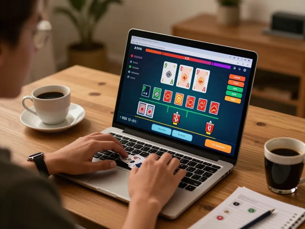 Players enjoying an engaging blackjack game at 92SLOT online casino, showcasing action and atmosphere.