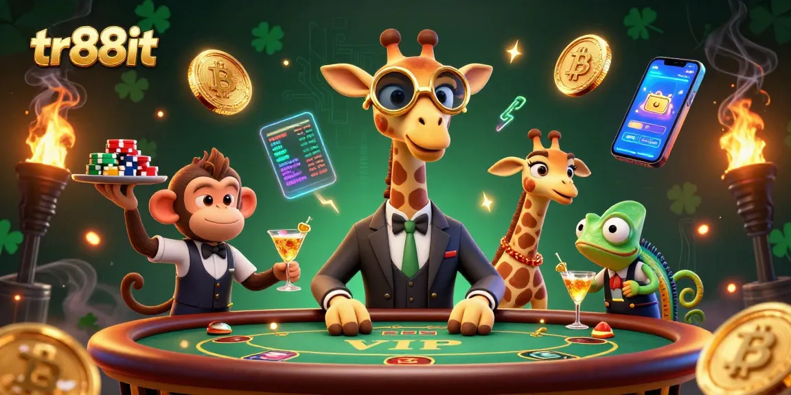 Experience thrills at tr88it with a high-roller giraffe, poker games, and vibrant crypto elements.