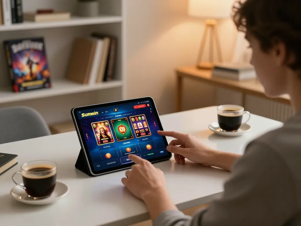 Player enjoying an online gaming experience with Sunwin, focusing on strategic betting and immersive gameplay.