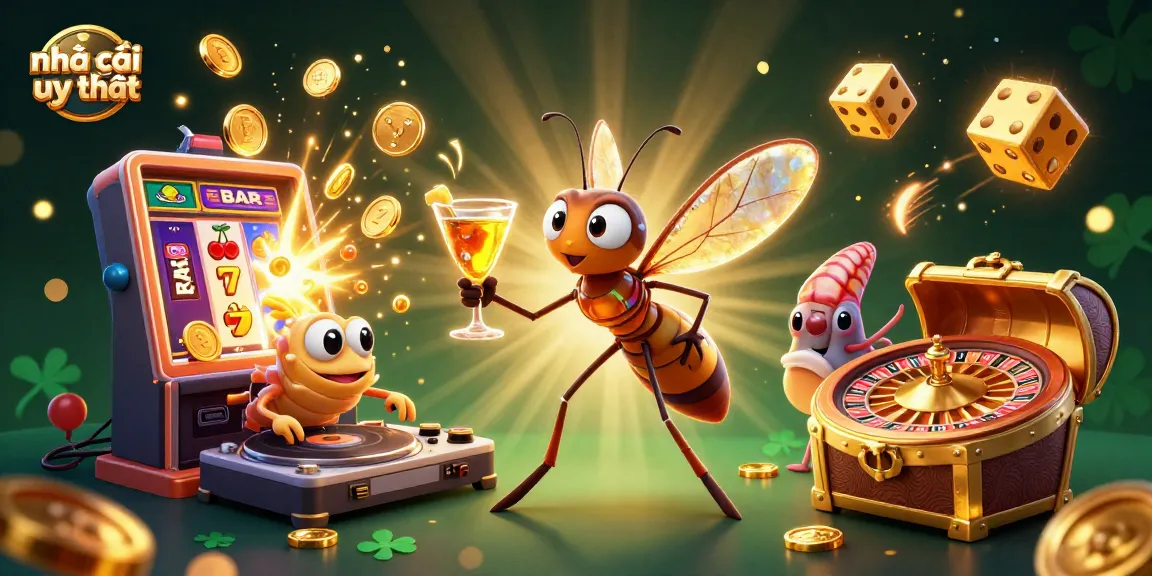 Experience the excitement of nhà cái uy tín with a vibrant casino scene featuring unique characters and dynamic elements.