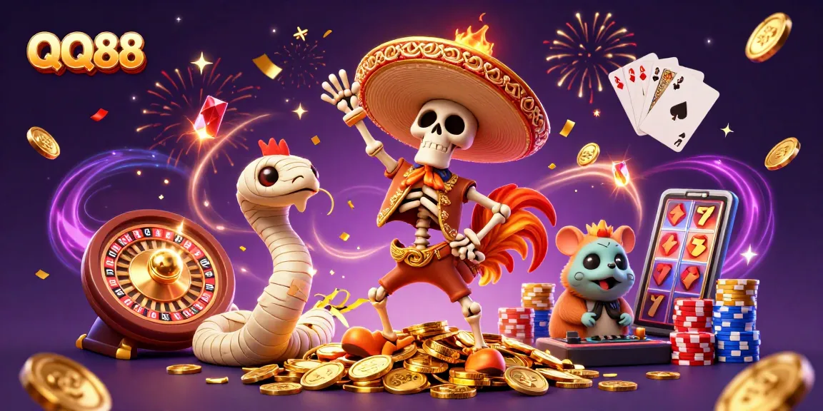 Engage with QQ88 for thrilling casino adventures featuring vibrant characters and dynamic slot action.